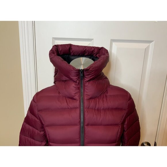 Soia & Kyo Maroon Nylon Hooded Down Zip-Up Jacket, Size XS - Picture 2 of 7